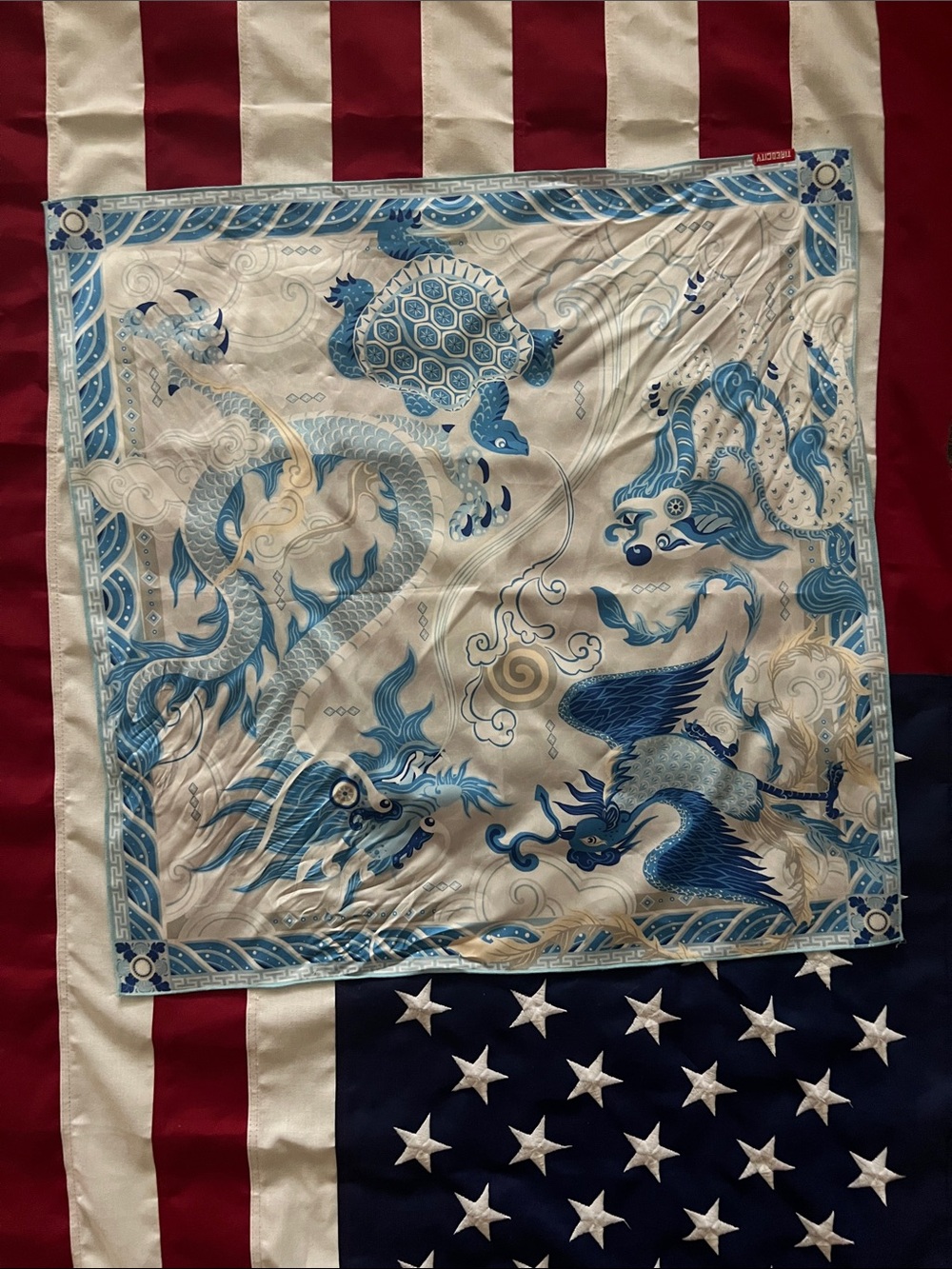 Faux silk handkerchief